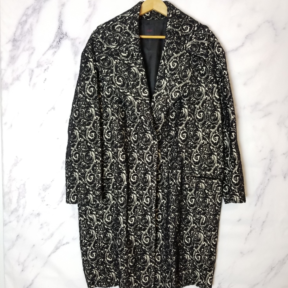 EGGG Long Knee Length, Single Button Coat, Size 44 (Italian)